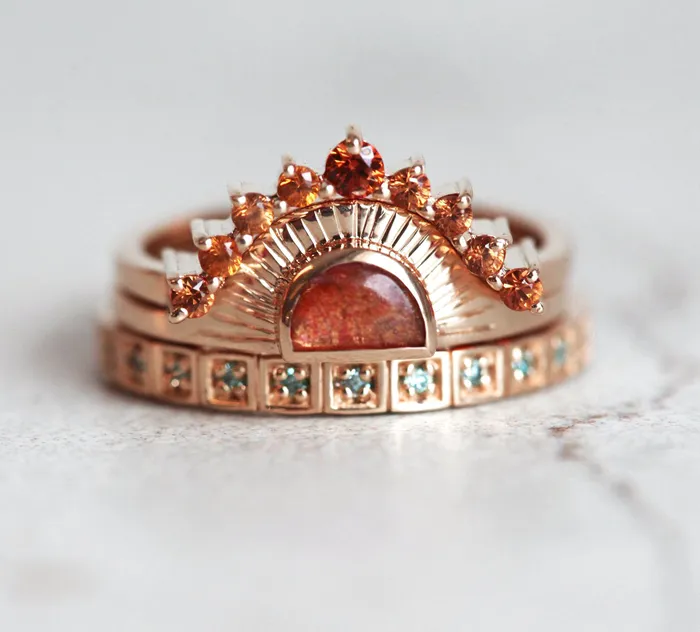 Capucinne Rings Ingrid Opal Ring Set