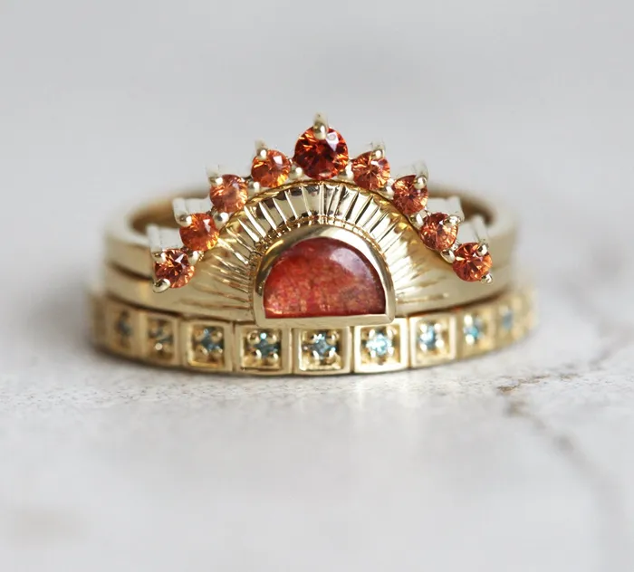 Capucinne Rings Ingrid Opal Ring Set