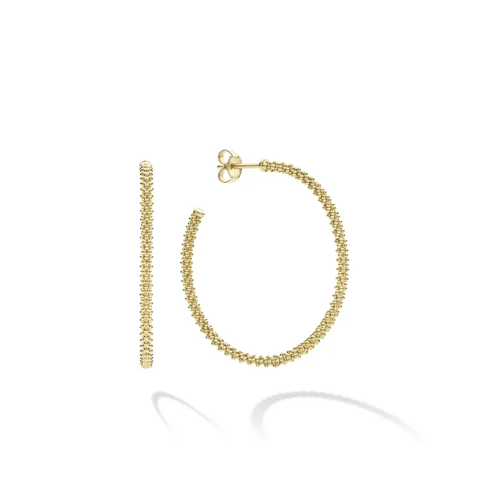 Caviar Gold Small 18K Gold Caviar Hoop Earrings Lagos Earrings