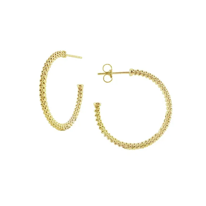 Caviar Gold Small 18K Gold Caviar Hoop Earrings Lagos Earrings Caviar Gold Small 18K Gold Caviar Hoop Earrings Lagos Earrings
