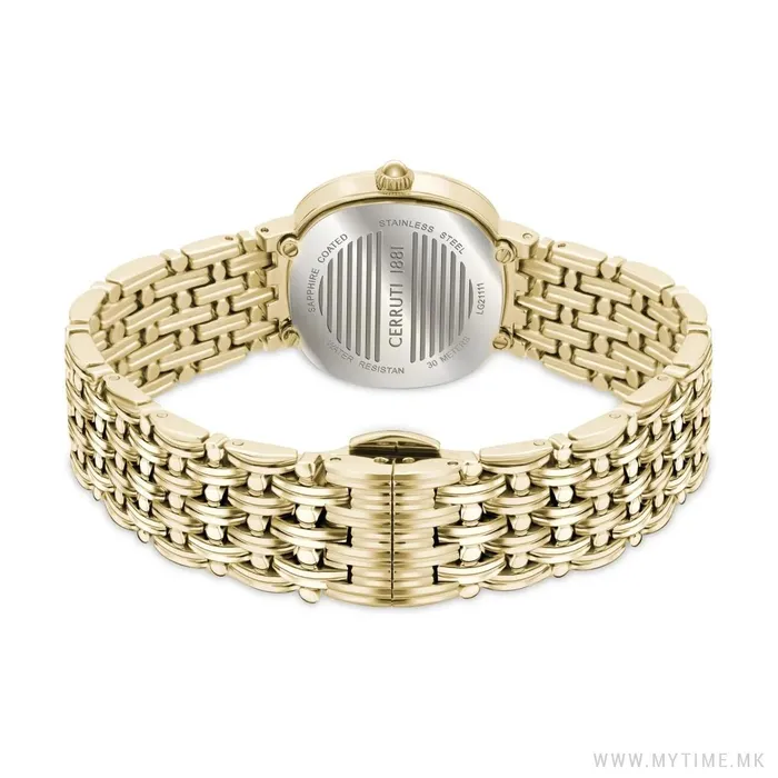 Cerruti 1881 Gresta Women Brown Dial Gold Tone Watch Cerruti Rings
