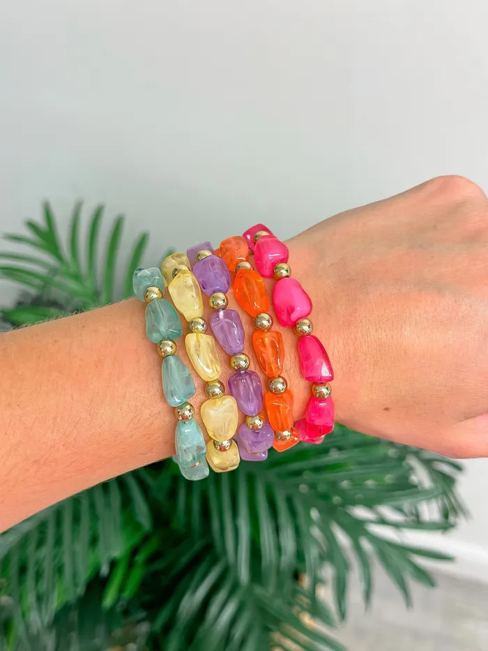 Chunky Bright Jewel Stack Beaded Bracelet Prep Obsessed MOA Bracelets