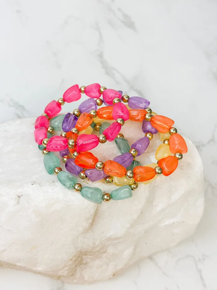 Chunky Bright Jewel Stack Beaded Bracelet Prep Obsessed MOA Bracelets Chunky Bright Jewel Stack Beaded Bracelet Prep Obsessed MOA Bracelets