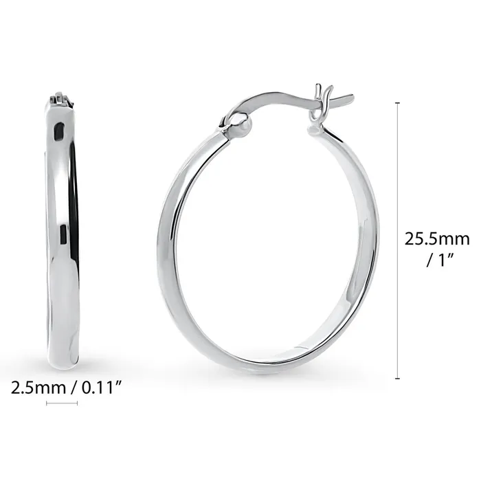 Dome Hoop Earrings in Sterling Silver 2 Pairs BERRICLE Earrings