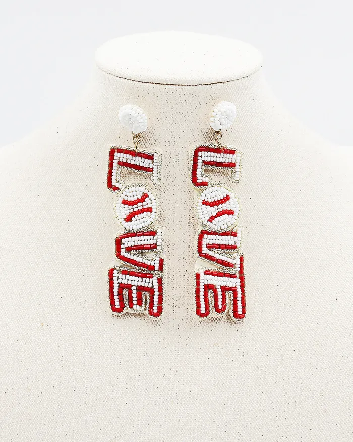 Earrings Baseball LOVE Game Day Earrings 08102023 Earrings Baseball LOVE Game Day Earrings 08102023