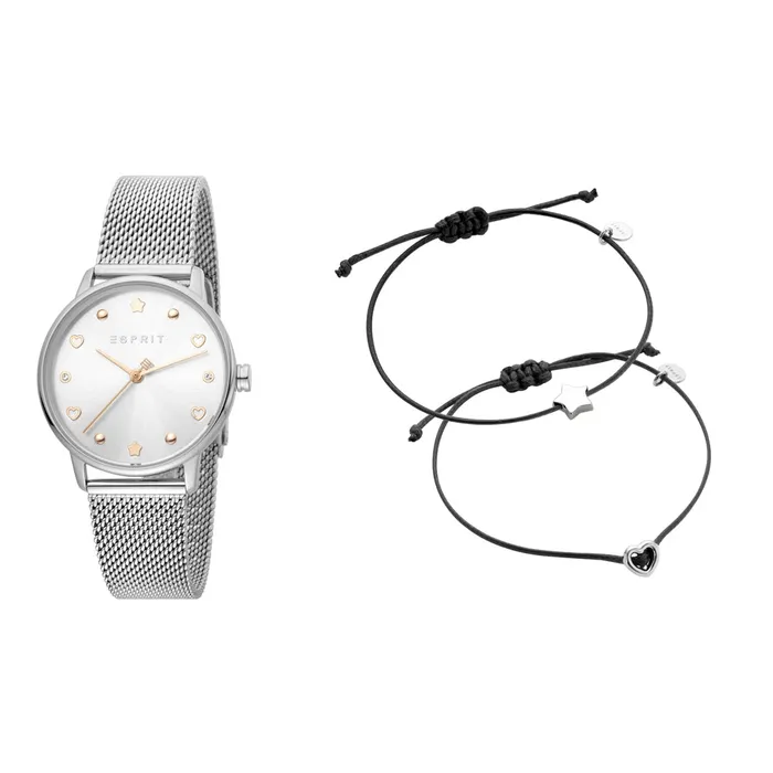 Esprit Bracelets Esprit Ladies WatchSilver Color Mesh Bracelet With White Dial Set With Accessories Esprit Bracelets Esprit Ladies WatchSilver Color Mesh Bracelet With White Dial Set With Accessories