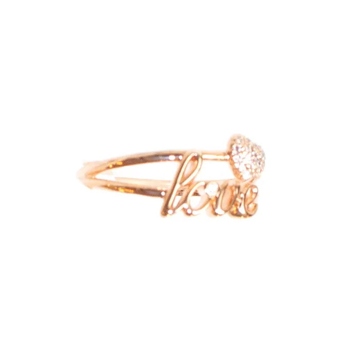 Esprit Esprit Ring Ip Rosegold With Love Logo Heart Shape With Stone Rings