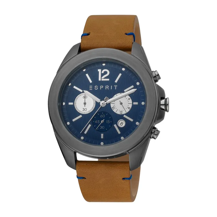 Esprit Watches Esprit Mens Watch Brown Leather Strap Gun Metal Case Blue Dial With Date Esprit Watches Esprit Mens Watch Brown Leather Strap Gun Metal Case Blue Dial With Date