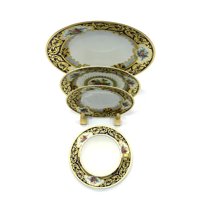 Falken Porzellan Opal Cobalt Gold Dinner Set 95 Pcs Falken porzellan PreStyled Sets