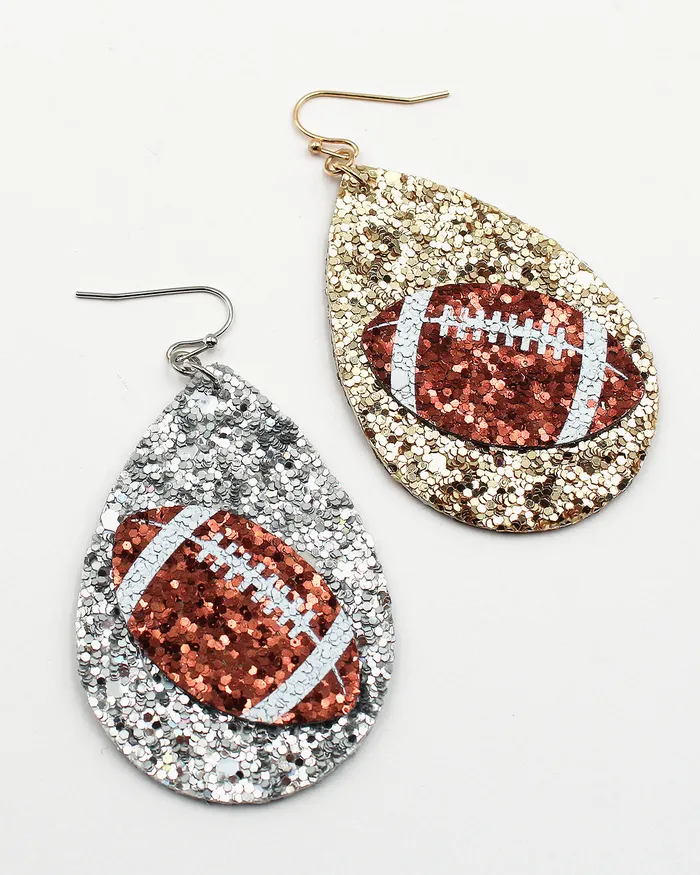 Football Sparkling Teardrop Earrings CHECK202408102023 Earrings