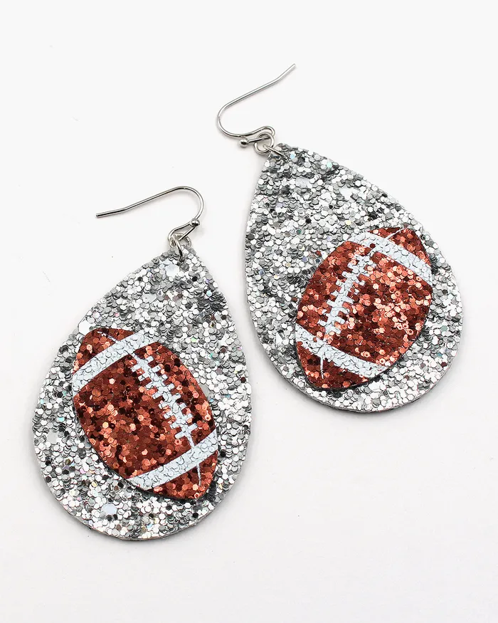 Football Sparkling Teardrop Earrings CHECK202408102023 Earrings