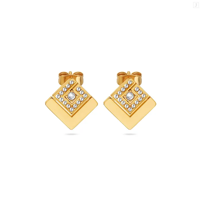 Guy Laroche Guy Laroche Grace Ladies Gold Plated With Crystals Earrings Earrings