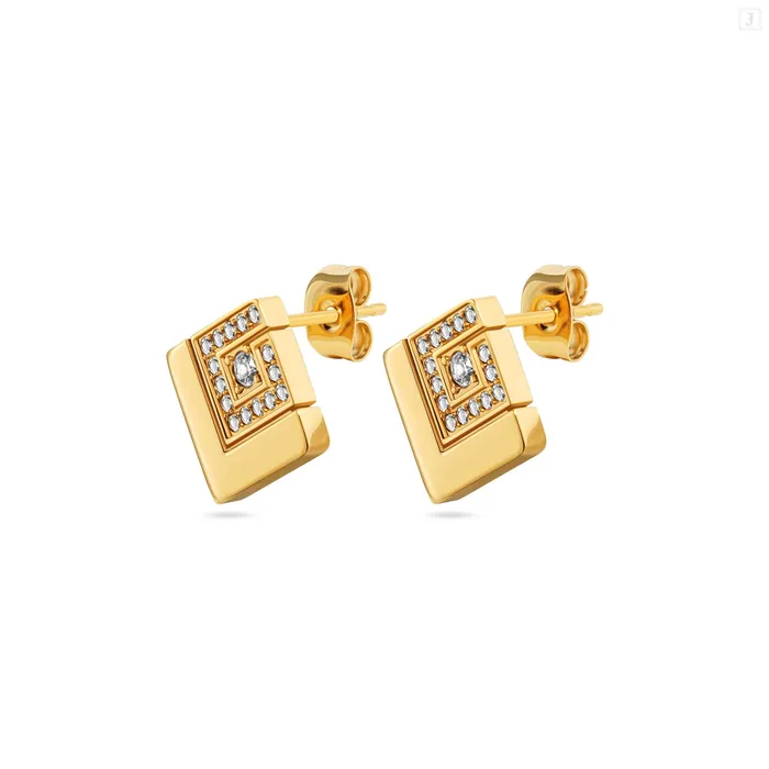 Guy Laroche Guy Laroche Grace Ladies Gold Plated With Crystals Earrings Earrings