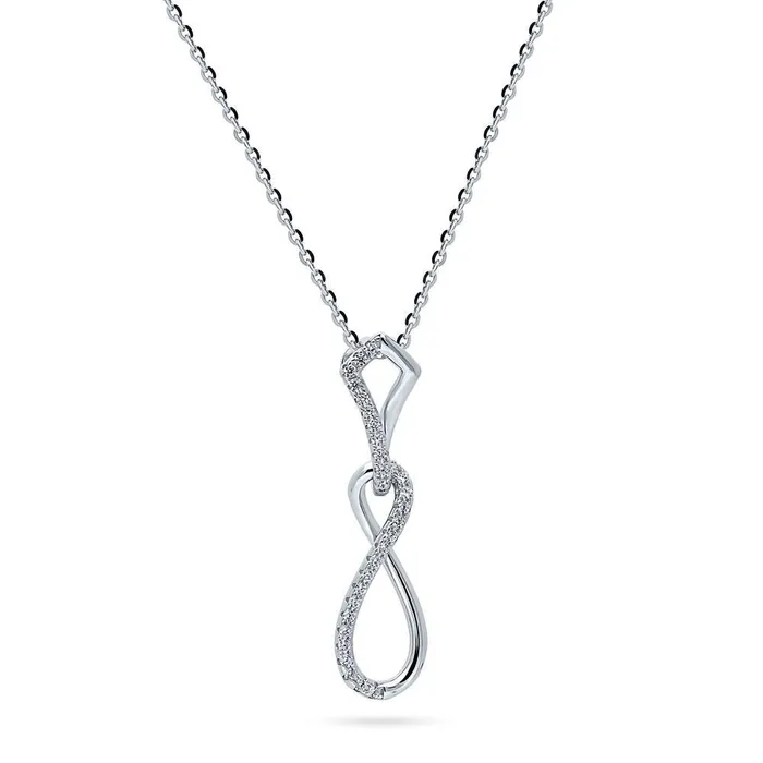 Infinity CZ Necklace and Earrings in Sterling Silver BERRICLE Necklaces