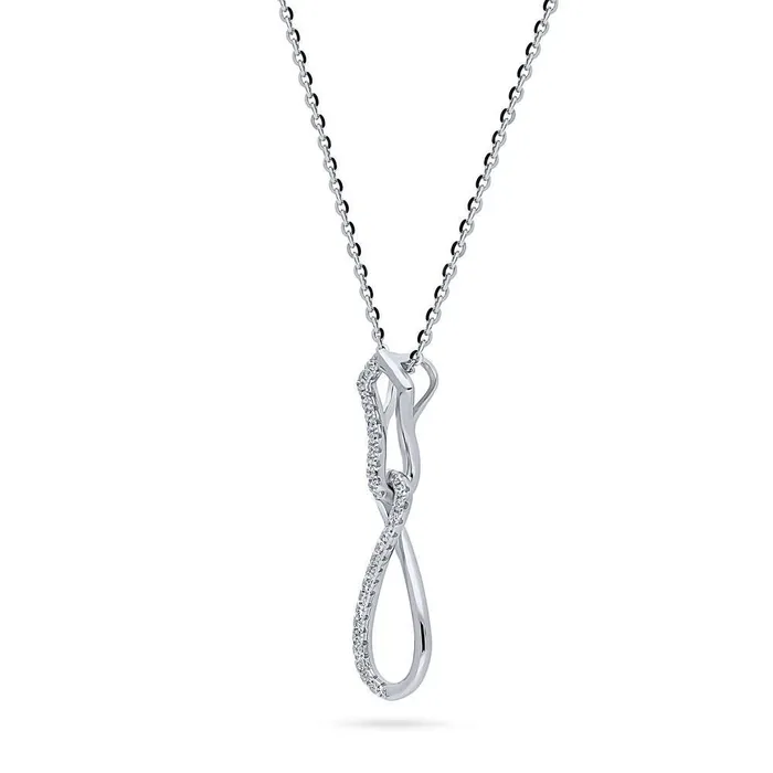 Infinity CZ Necklace and Earrings in Sterling Silver BERRICLE Necklaces