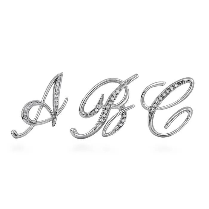 Initial Letter Pin in SilverTone BERRICLE Rings