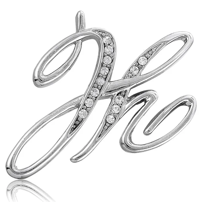 Initial Letter Pin in SilverTone BERRICLE Rings