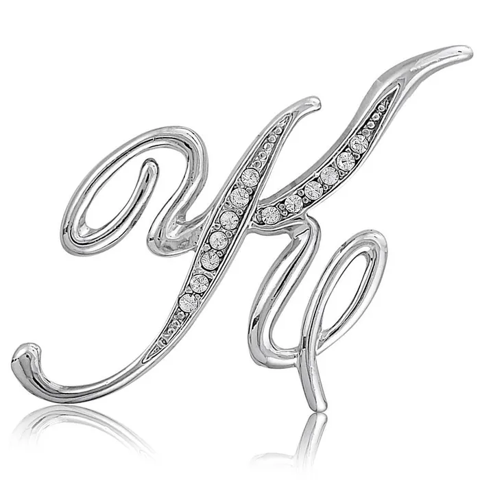 Initial Letter Pin in SilverTone BERRICLE Rings