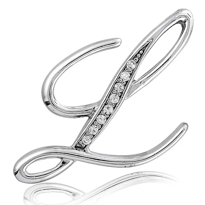 Initial Letter Pin in SilverTone BERRICLE Rings