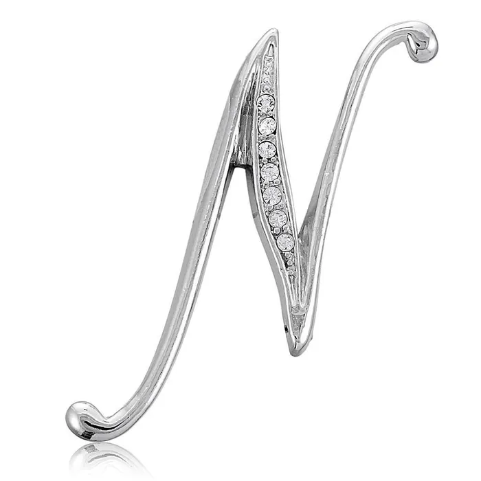 Initial Letter Pin in SilverTone BERRICLE Rings