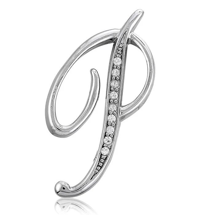 Initial Letter Pin in SilverTone BERRICLE Rings