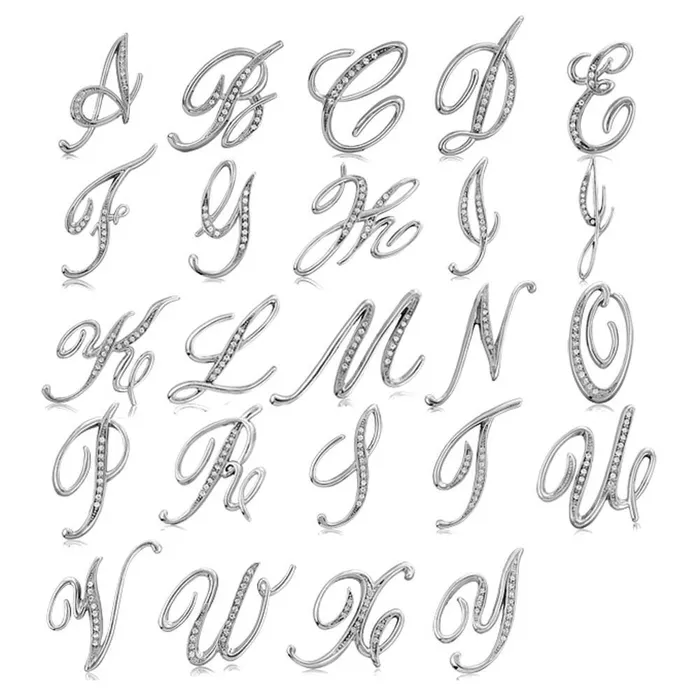 Initial Letter Pin in SilverTone BERRICLE Rings