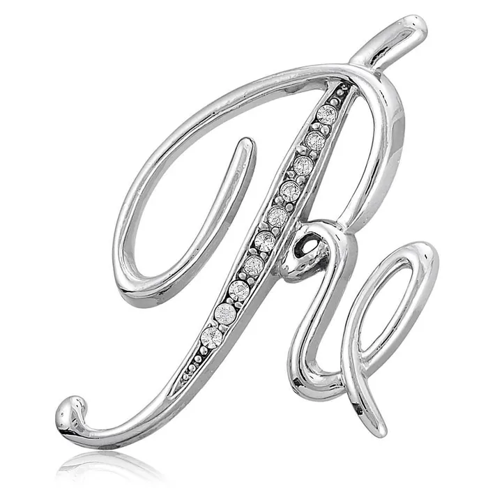Initial Letter Pin in SilverTone BERRICLE Rings