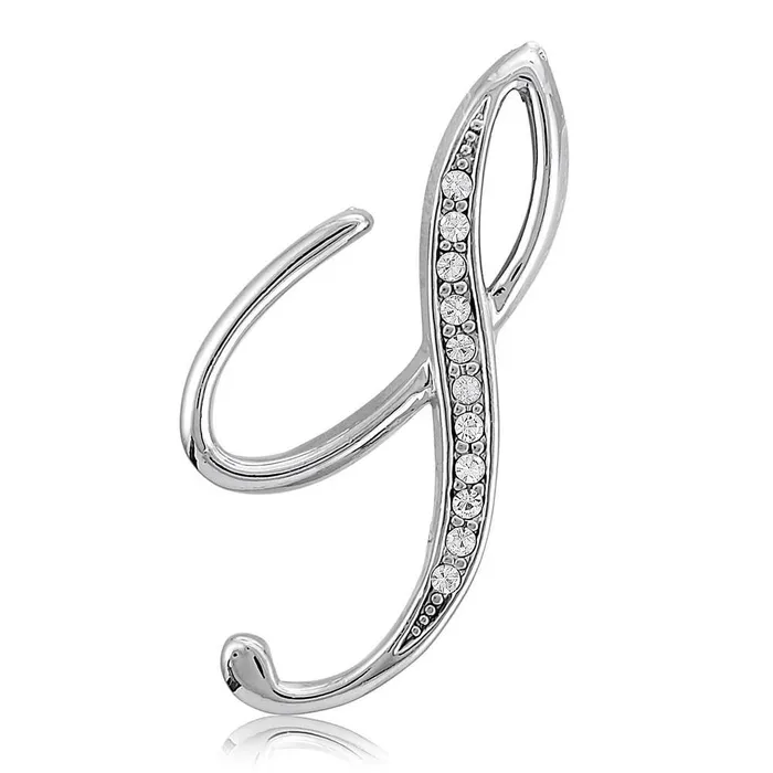 Initial Letter Pin in SilverTone BERRICLE Rings