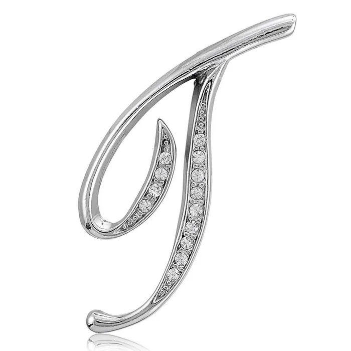 Initial Letter Pin in SilverTone BERRICLE Rings