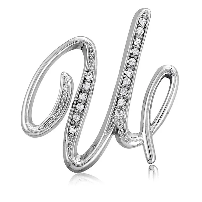Initial Letter Pin in SilverTone BERRICLE Rings