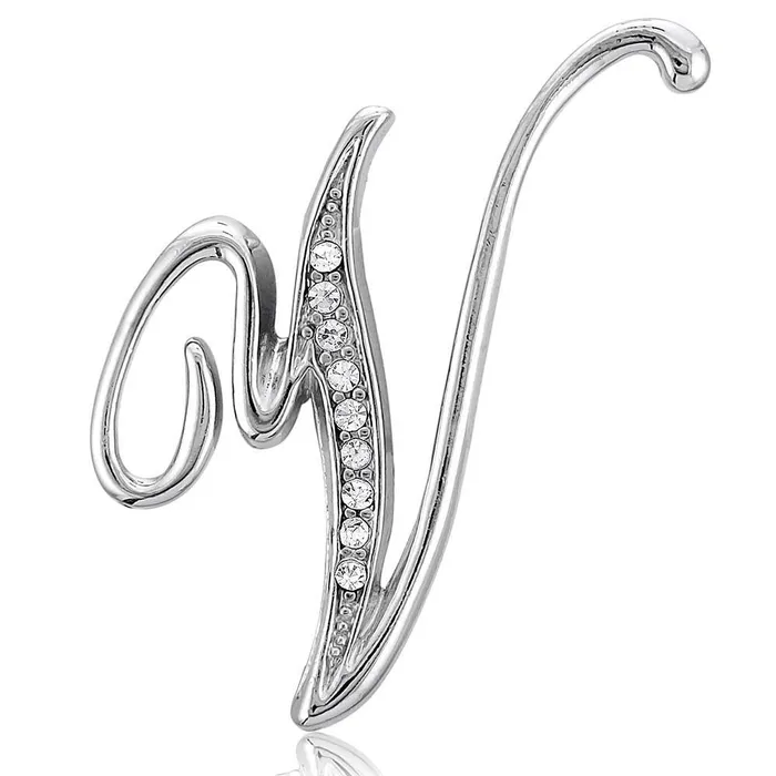 Initial Letter Pin in SilverTone BERRICLE Rings