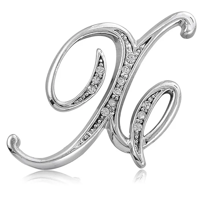 Initial Letter Pin in SilverTone BERRICLE Rings