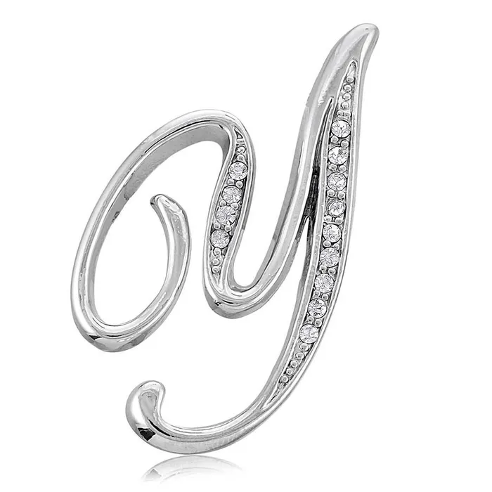 Initial Letter Pin in SilverTone BERRICLE Rings