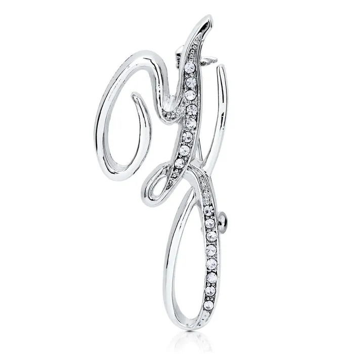 Initial Letter Pin in SilverTone BERRICLE Rings