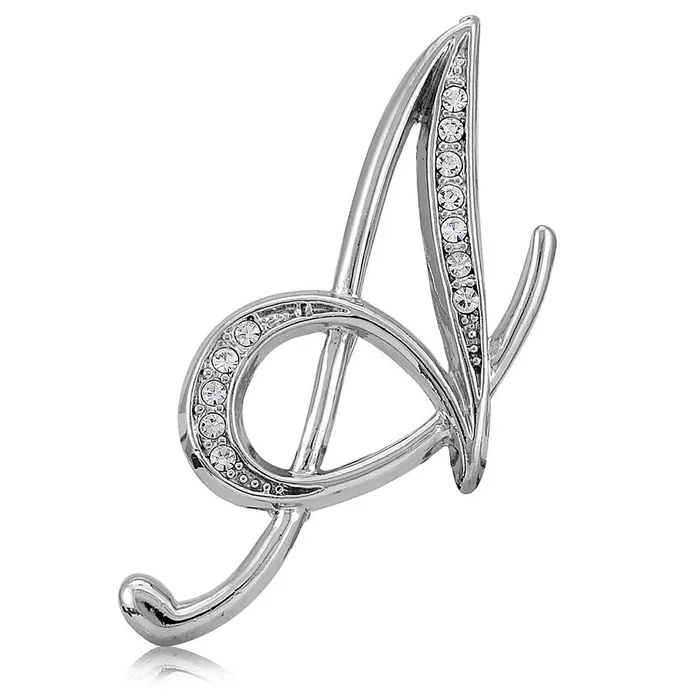 Initial Letter Pin in SilverTone BERRICLE Rings