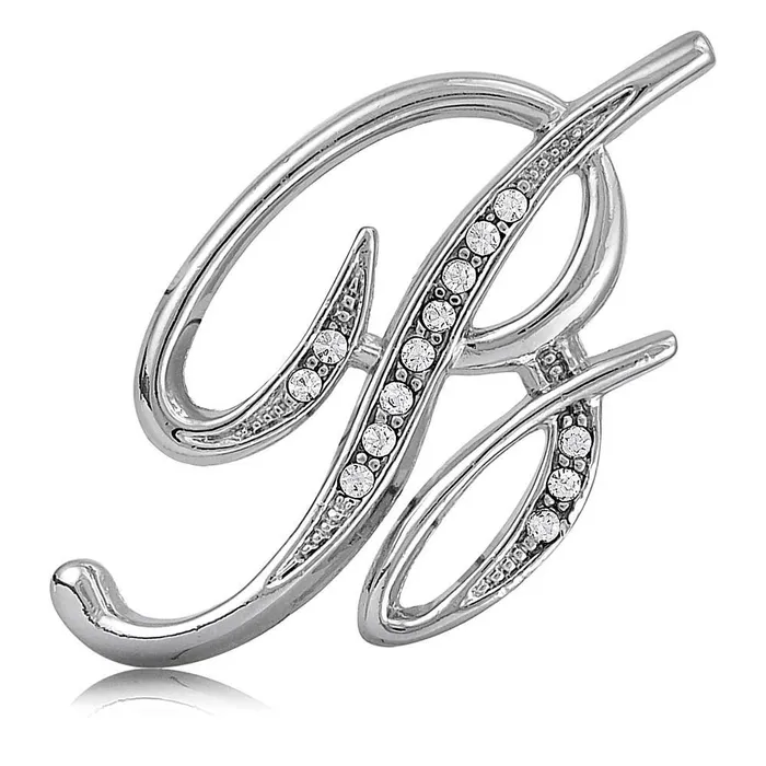 Initial Letter Pin in SilverTone BERRICLE Rings