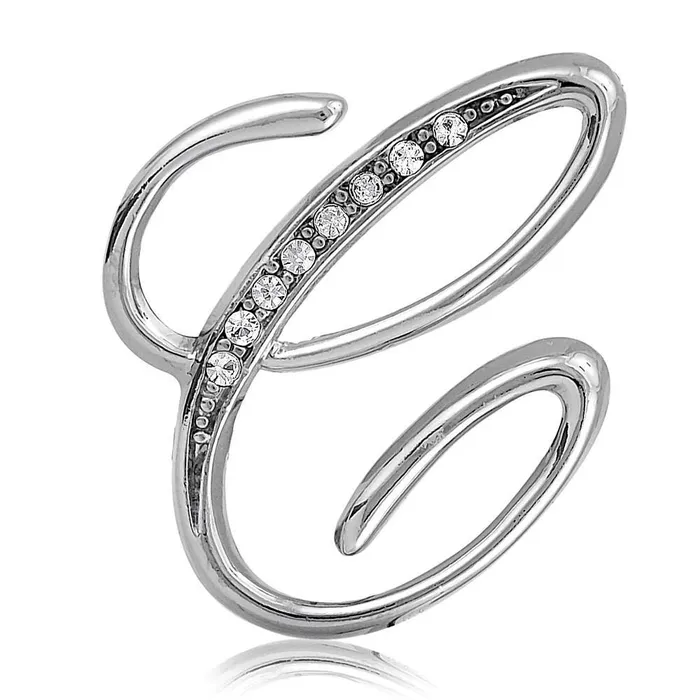 Initial Letter Pin in SilverTone BERRICLE Rings