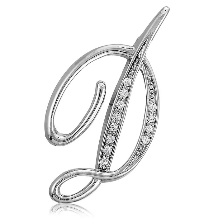 Initial Letter Pin in SilverTone BERRICLE Rings