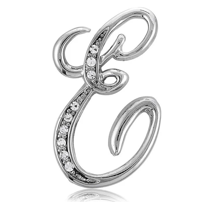 Initial Letter Pin in SilverTone BERRICLE Rings