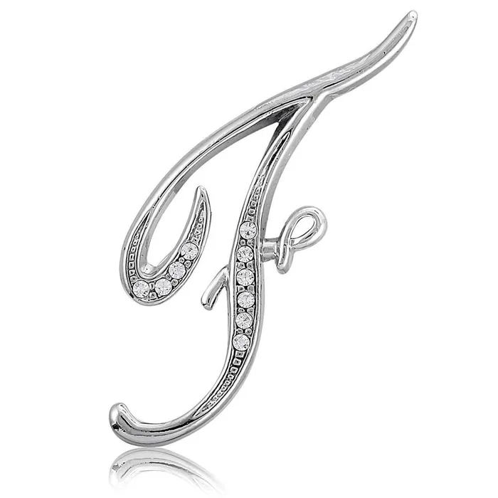 Initial Letter Pin in SilverTone BERRICLE Rings