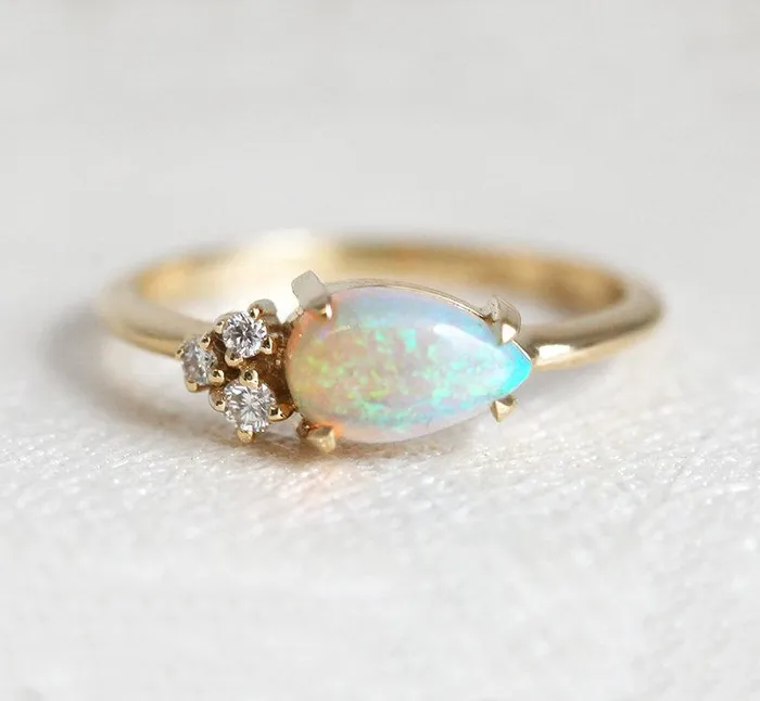 Joan Pear Opal Ring Ready to Ship dreamofopal Rings