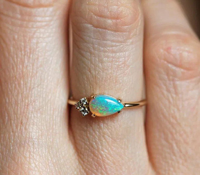 Joan Pear Opal Ring Ready to Ship dreamofopal Rings