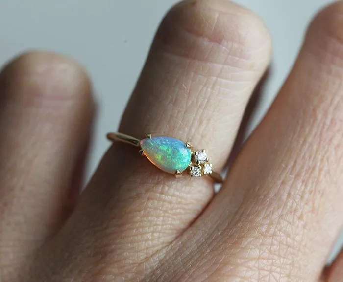 Joan Pear Opal Ring Ready to Ship dreamofopal Rings