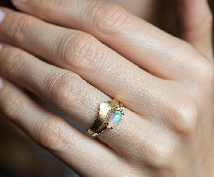 Joan Pear Opal Ring Ready to Ship dreamofopal Rings