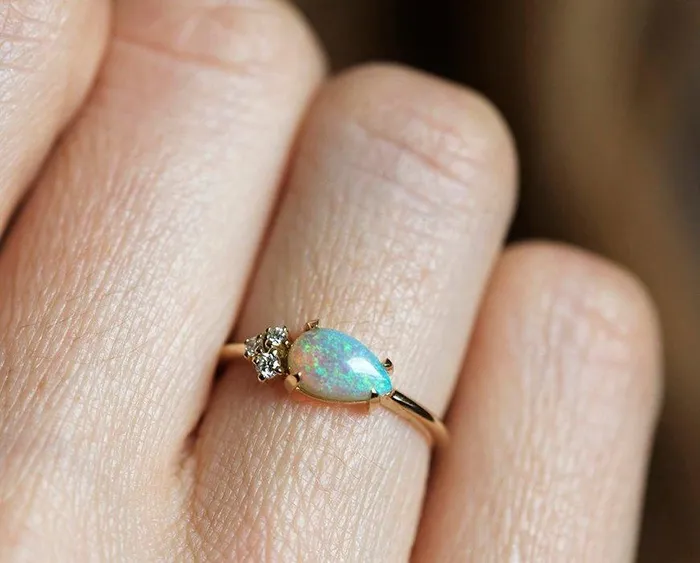 Joan Pear Opal Ring Ready to Ship dreamofopal Rings