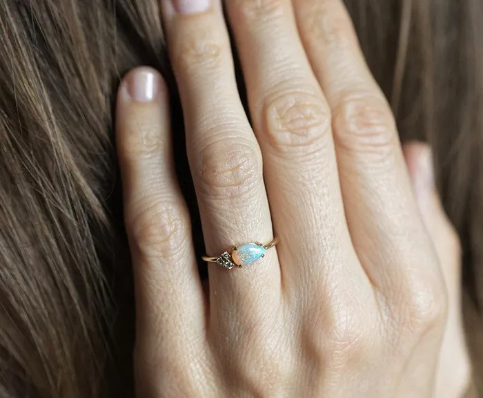 Joan Pear Opal Ring Ready to Ship dreamofopal Rings