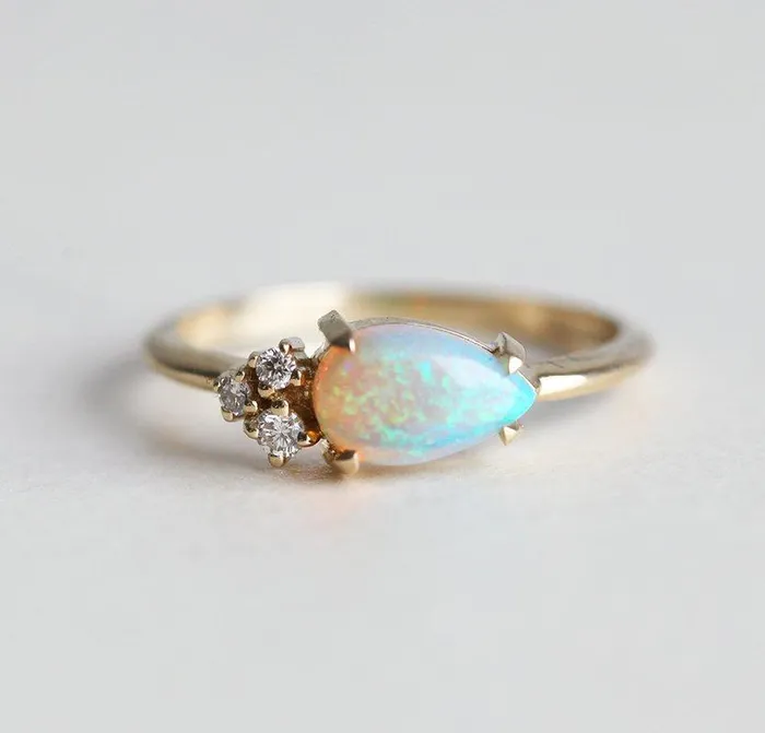 Joan Pear Opal Ring Ready to Ship dreamofopal Rings