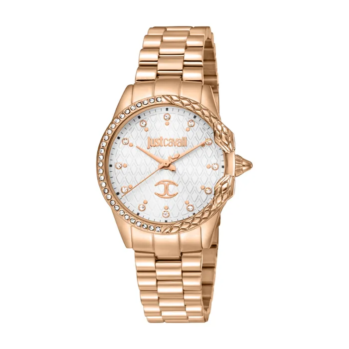 Just Cavalli Womens Rose Gold Watch with Silver Dial and Bracelet Just Cavalli Bracelets Just Cavalli Womens Rose Gold Watch with Silver Dial and Bracelet Just Cavalli Bracelets