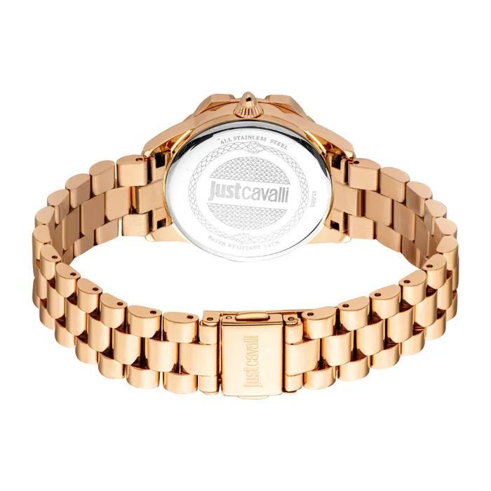 Just Cavalli Womens Rose Gold Watch with Silver Dial and Bracelet Just Cavalli Bracelets