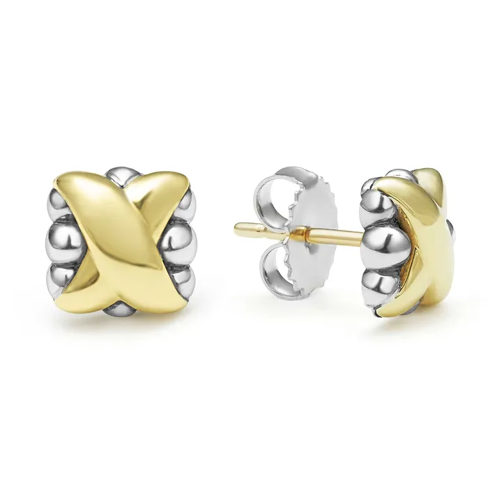 LAGOS Earrings Embrace TwoTone X Stud Earrings LAGOS Earrings Embrace TwoTone X Stud Earrings